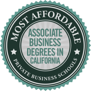 Most affordable associate in business degree badge