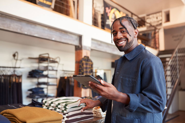 black male, owner of a fashion store in california