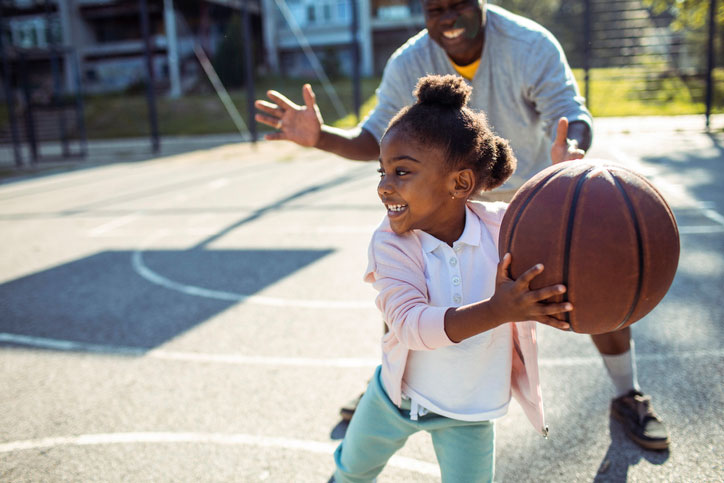 playing basketball