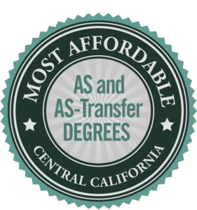 Most Affordable AS and AS-transfer degrees in central california badge