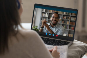 young woman on zoom call