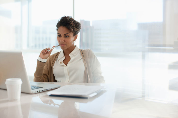 business woman on computer