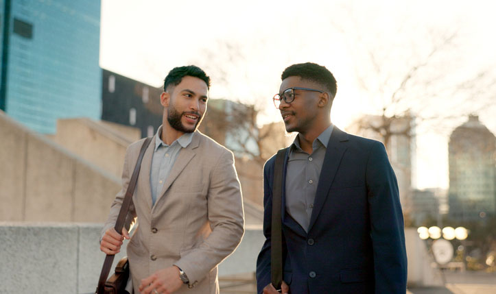 coworkers walking together