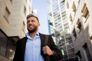 businessman on his way to work