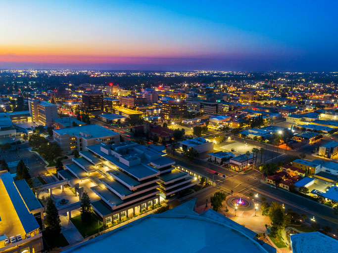 bakersfield at dusk