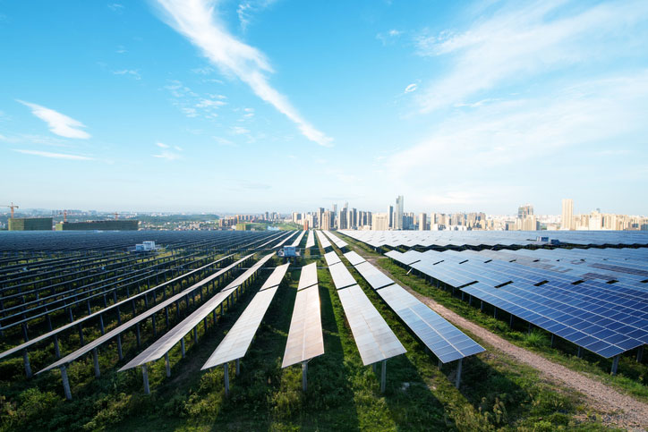 solar panels in field