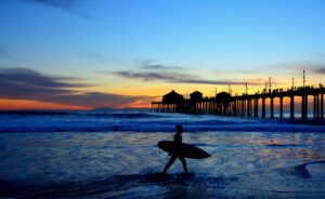 surfer at sunset